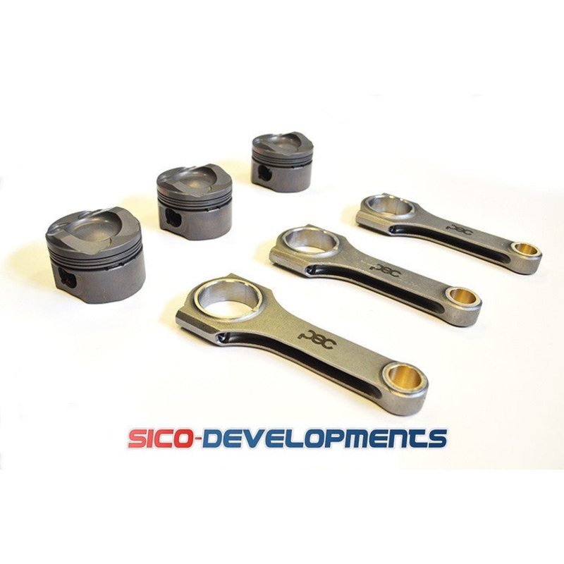 Ford 1.0 Ecoboost Turbo Low Comp PEC Designed Wossner Forged Pistons & PEC Steel Connecting Rod Kit