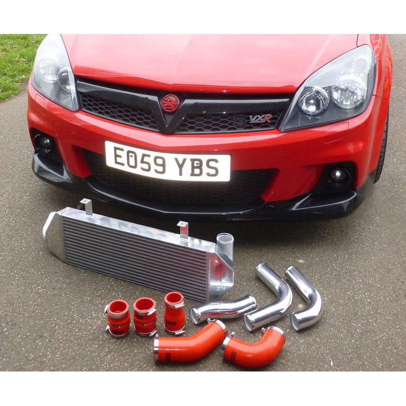 AIRTEC Astra VXR Mk5 front mount Intercooler conversion kit Blue Pro-series black intercooler and pipework