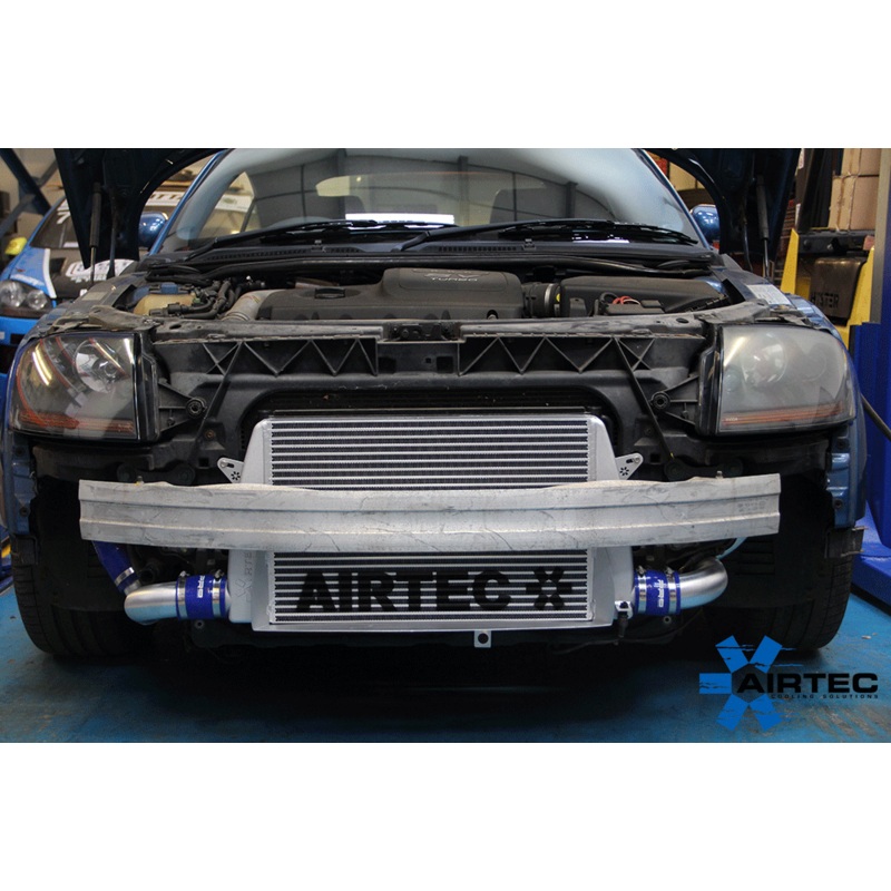 AIRTEC front mount intercooler for the Audi TT Blue Polished intercooler and pipework