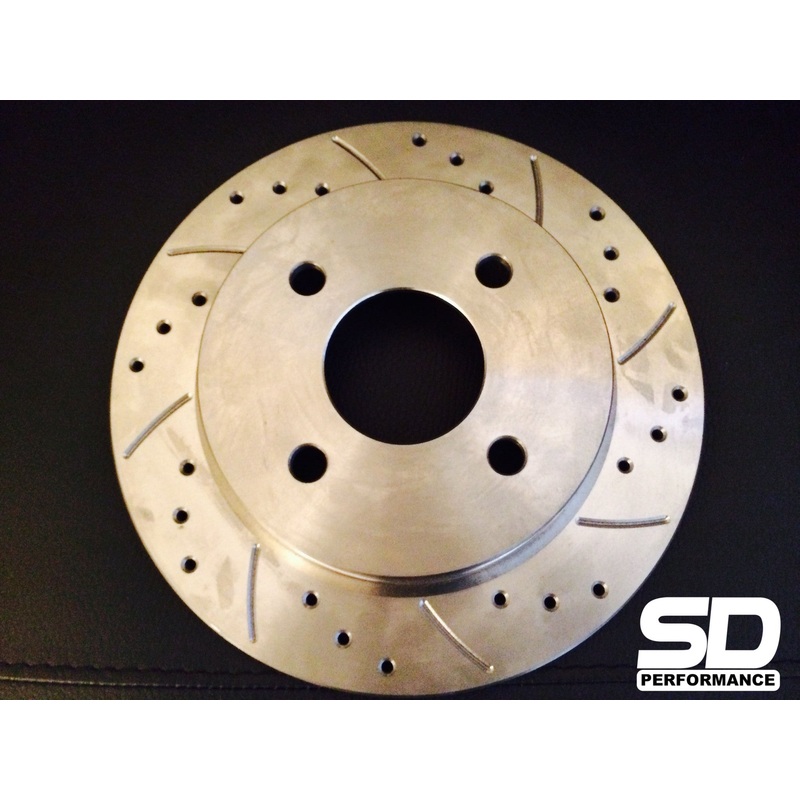 SD Performance Fiesta MK6 250mm rear conversion Performance discs – Drilled and Grooved