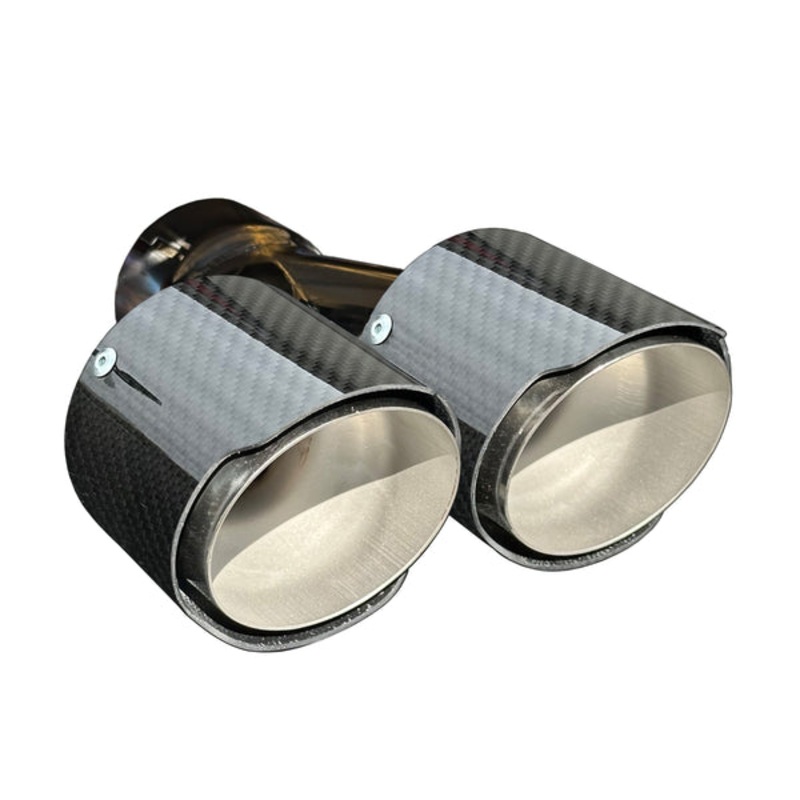 RPM Maverick R Carbon / Colored Dual Exhaust Tips Stainless Gloss Carbon