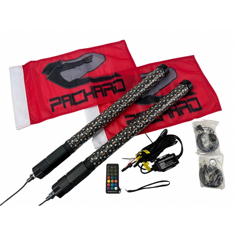 Packard Performance 2ft Fat Lighted LED Color Chasing Whips RGB *BACK ORDERED*