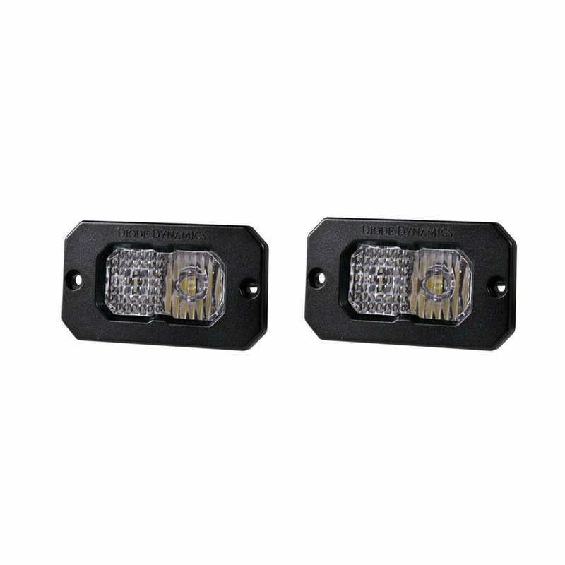 Stage Series 2″ White Sport Flush Mount LED Pods (Pair) Combo Cool White Backlight