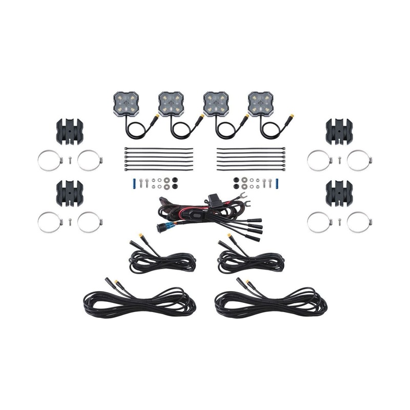 Stage Series Universal Rock Light SXS Installer Kit (4-Pack) White Diffused