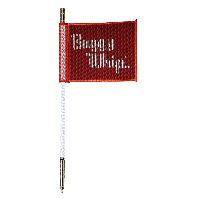 2′ LED Whip with Flag White Quick Release Standard Visibility