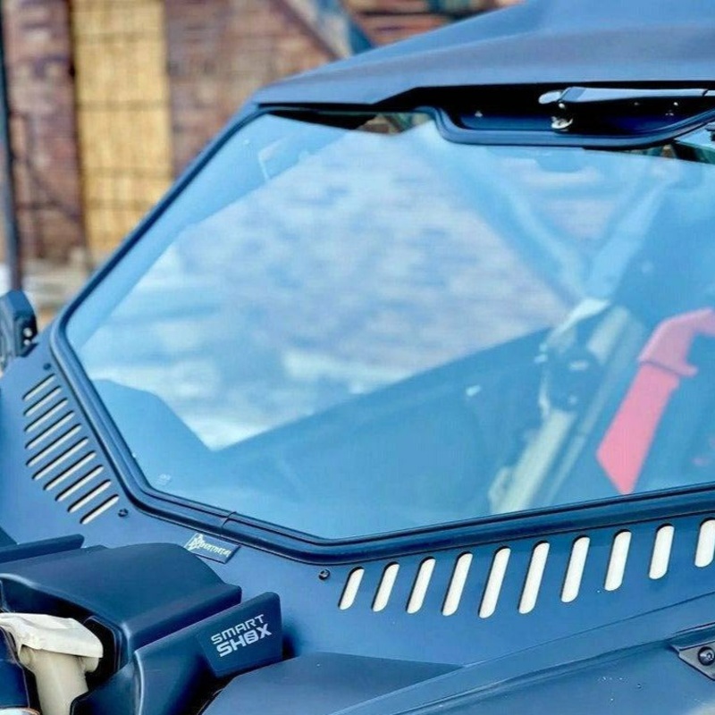 Can Am X3 Vented Glass Windshield 2.0 Black Frame Black Vents