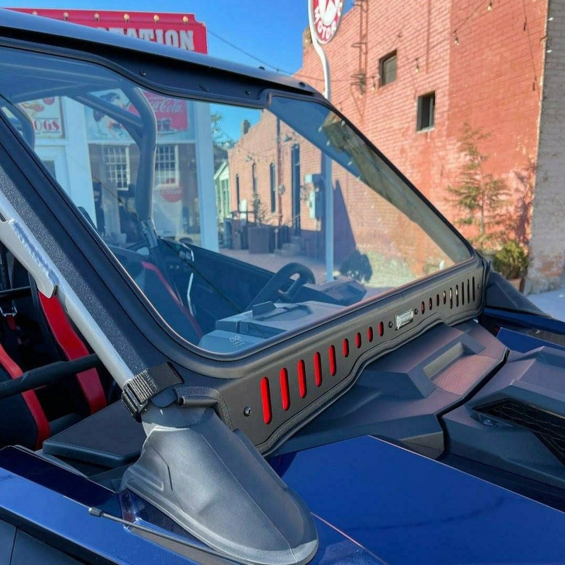 Polaris RZR Pro R Vented Glass Windshield Black Frame Black Vents