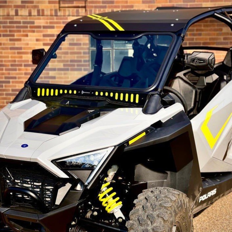 Polaris RZR Pro XP / Turbo R Vented Glass Windshield Black Frame Black Vents