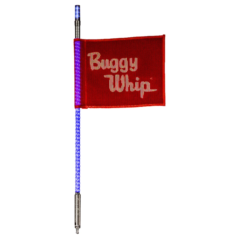 4FT LED Whip with Flag (Blue) No Top Light Threaded No Base Mount