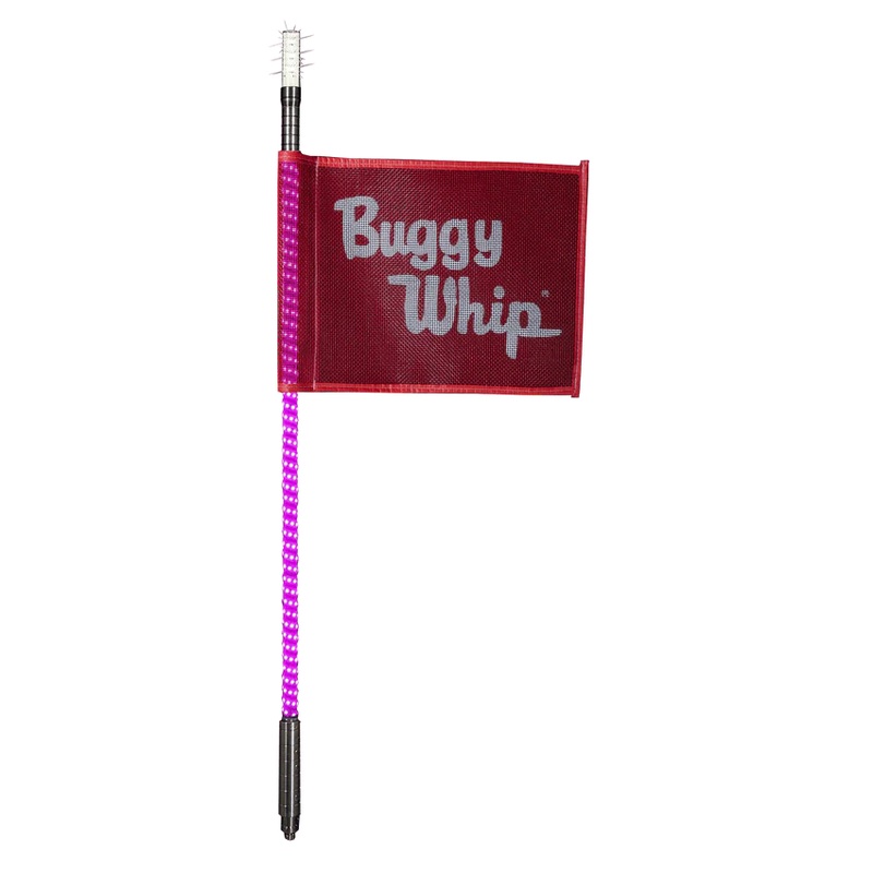4FT LED Whip with Flag (Hot Pink) No Top Light Threaded No Base Mount