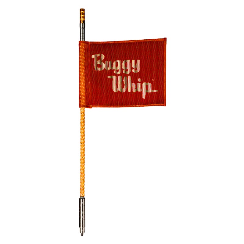 4FT LED Whip with Flag (Orange) No Top Light Threaded No Base Mount