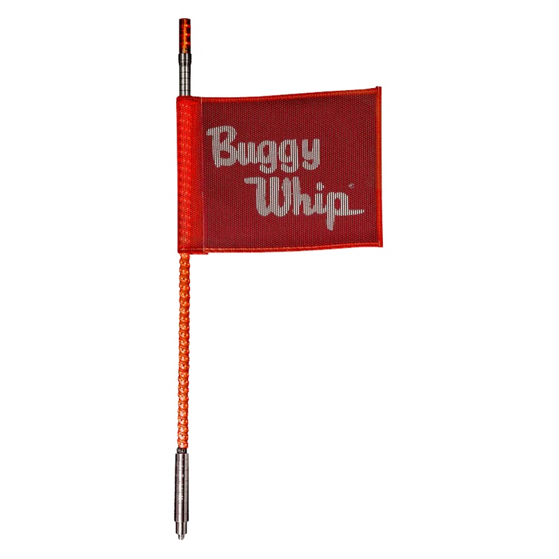 4FT LED Whip with Flag (Red) No Top Light Threaded No Base Mount