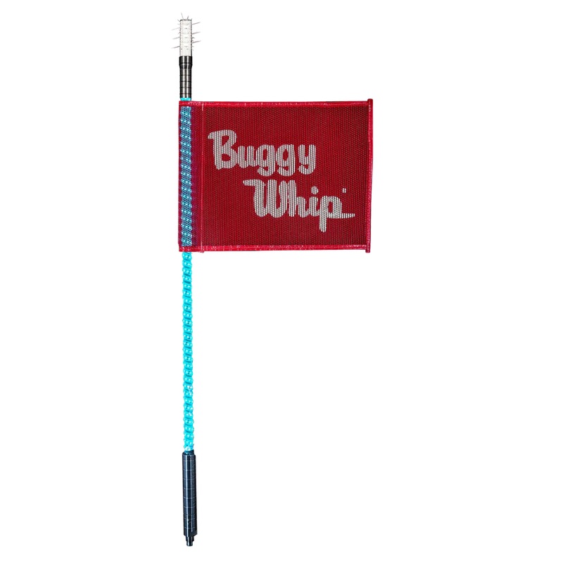 6FT LED Whip with Flag (Teal) No Top Light Threaded No Base Mount