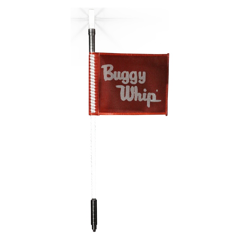 6FT LED Whip with Flag (White) No Top Light Threaded No Base Mount