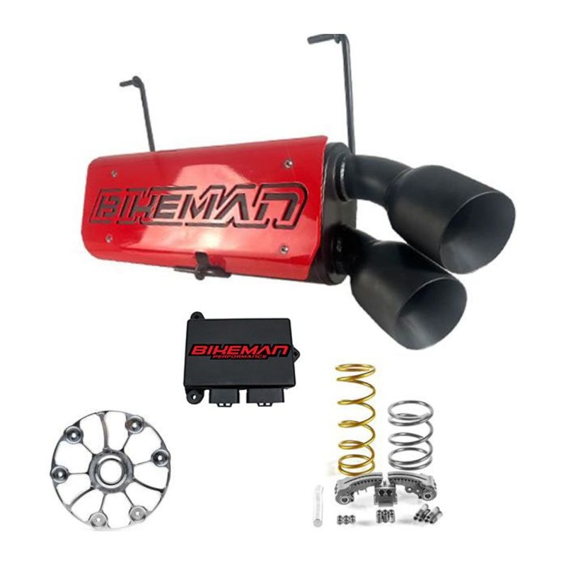 Polaris RZR Pro R Stage 2 Performance Kit Side Exit Exhaust Black Plate Black Accent
