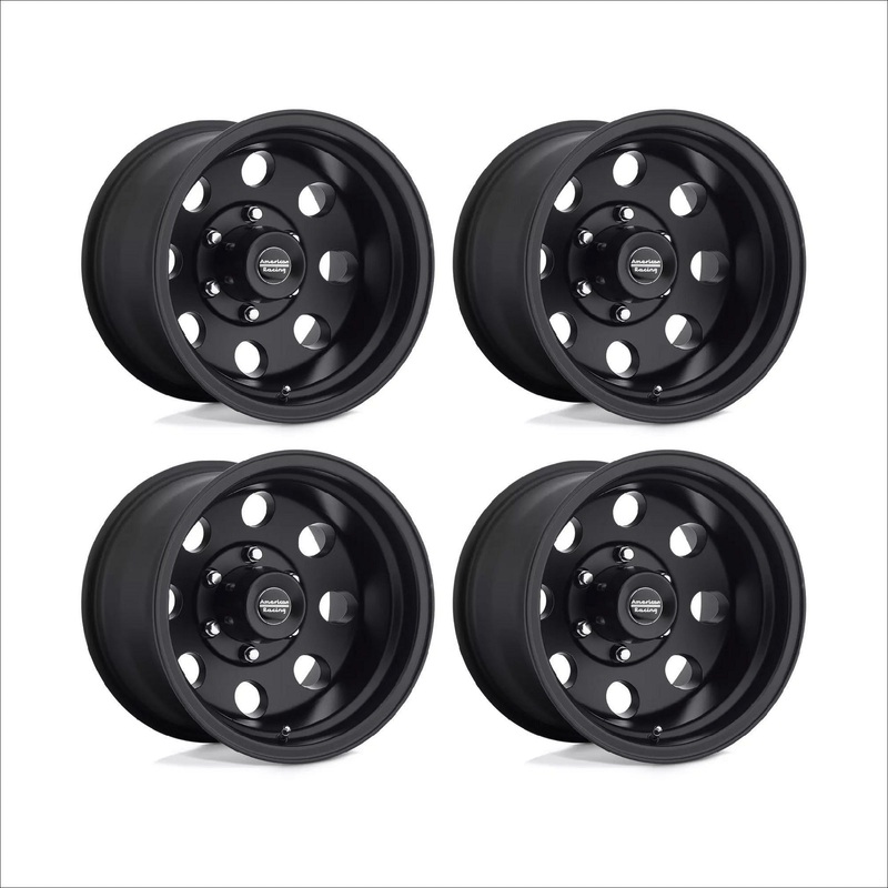 Polaris RZR Pro R / Turbo R Baja Wheel Set (Satin Black) 5×114.3 Fronts 15×8 (-19mm) / Rears 15×10 (-43mm)