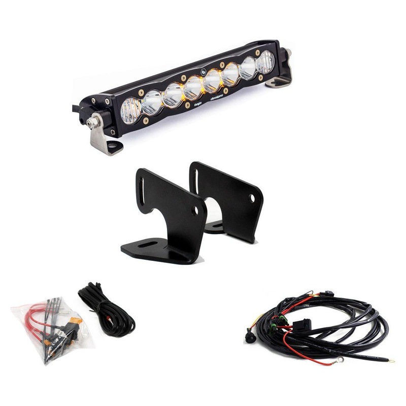 Polaris RZR Pro / Turbo R S8 10″ Hood Mount Light Bar Kit Clear Driving/Combo 10″