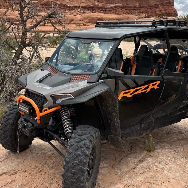 Polaris RZR XP Vented Glass Windshield Black Frame Black Vents