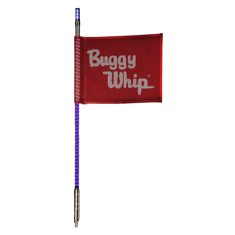 6FT LED Whip with Flag (Purple) No Top Light Threaded No Base Mount