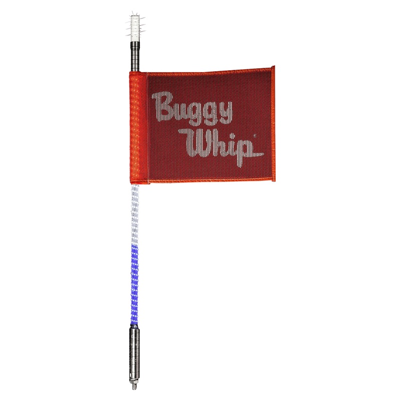 6FT LED Whip with Flag (Red/White/Blue) No Top Light Threaded No Base Mount