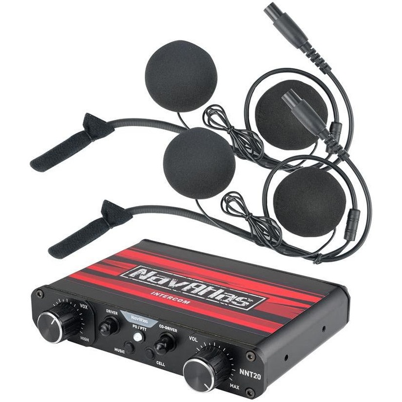 NNT20 Intercom 2 Person Headset Bundle Over the Head Headsets (Black)