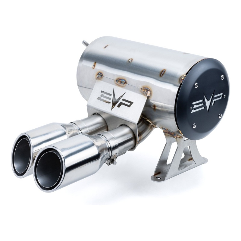 Can Am Maverick R Dynamic Twin Exit Muffler Rolled Edge Polished Stainless