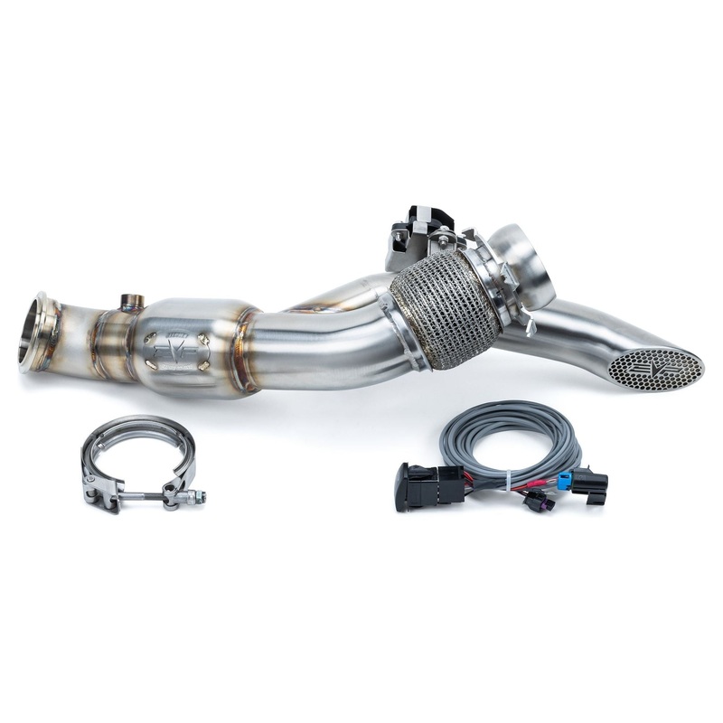 Can Am Maverick R Shocker Electric Side-Dump Down Pipe with Bullet Muffler
