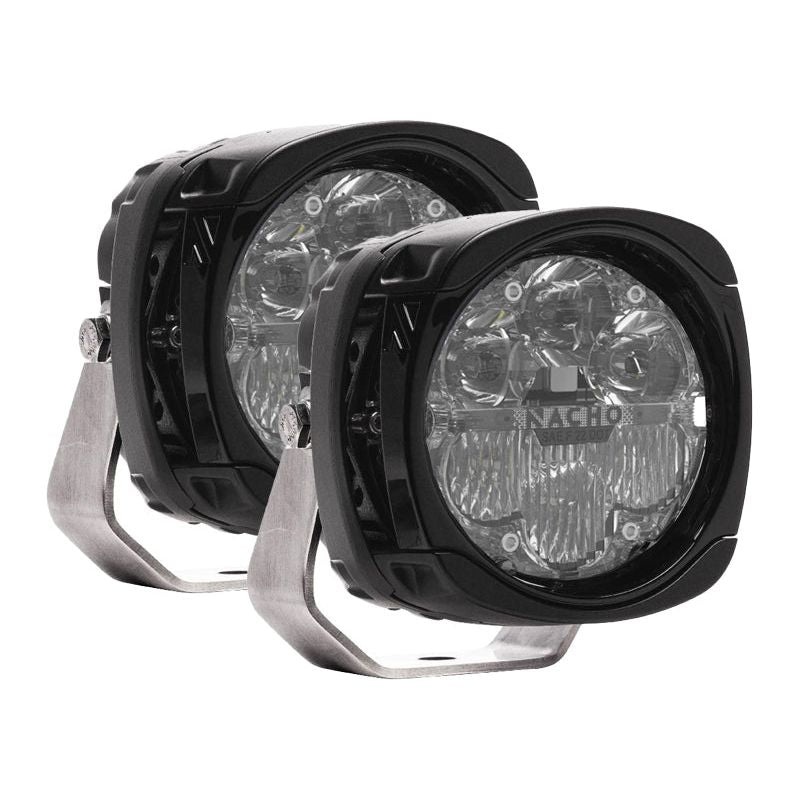 Quatro SAE LED Light Pods (Pair) Combo Clear White