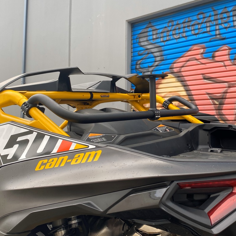 Can Am Maverick R Dual Clamp Spare Tire Mount Raw Stock offset