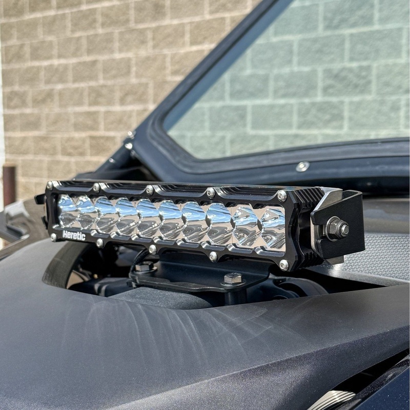 Can Am Maverick R Shock Tower 10″ LED Light Bar Clear Spot No Wiring Harness