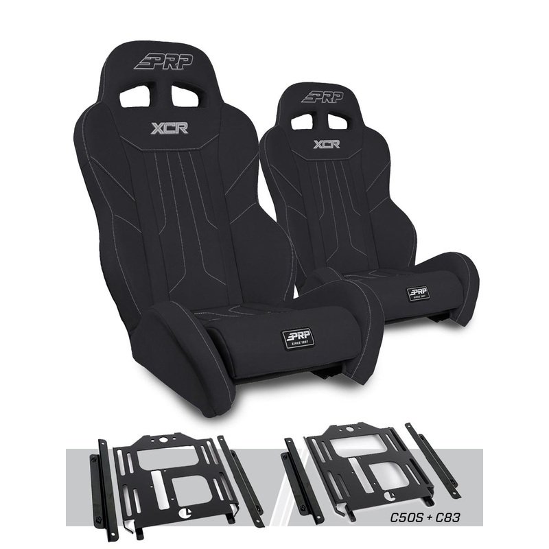 XCR Suspension Seats Kit for Polaris RZR 570, 800, 900 (Pair) All Black
