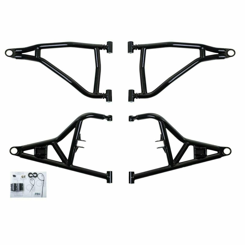 Polaris RZR XP Turbo High Clearance 1.5″ Forward Offset A-Arms Black No Ball Joints