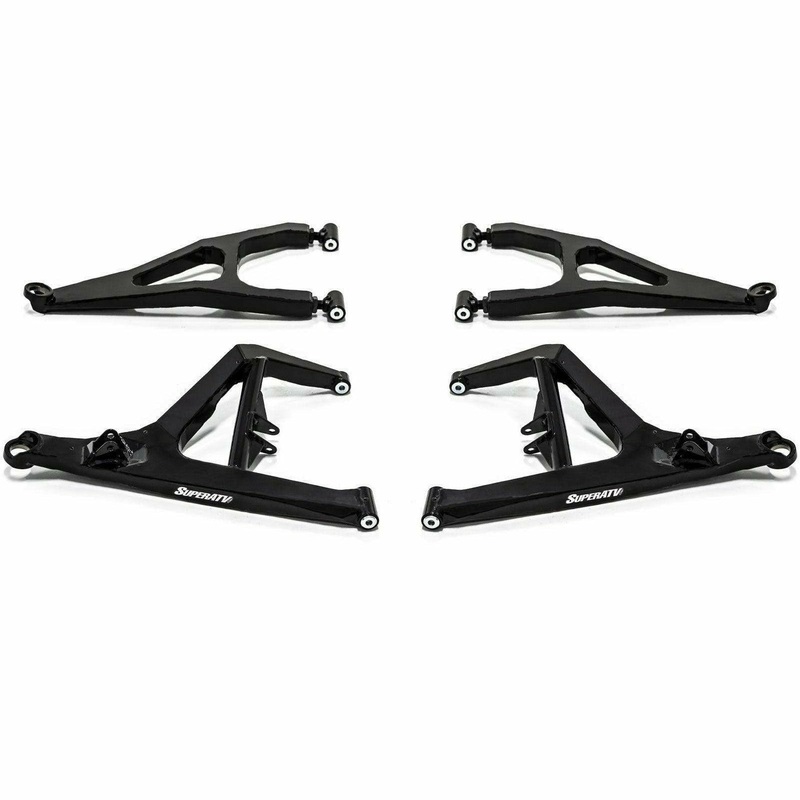 Polaris RZR XP Turbo High Clearance Boxed A-Arms Black No Ball Joints