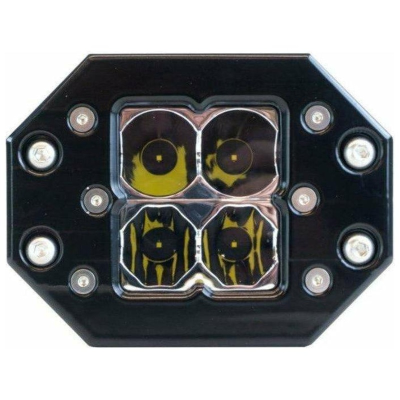Quattro Flush Mount LED Light Pod Clear Lens Combo Beam Pattern No Wiring Harness