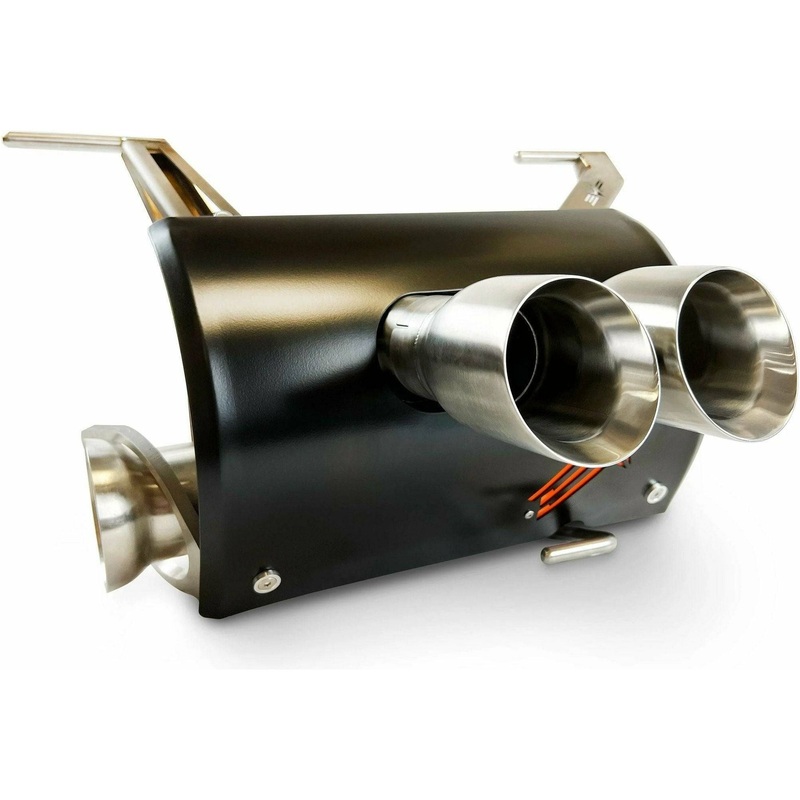 Polaris RZR Pro R Magnum Twin-Exit Exhaust Brushed Stainless Muffler Brushed Stainless Twin Tip Brushed Shield / Brushed Accent