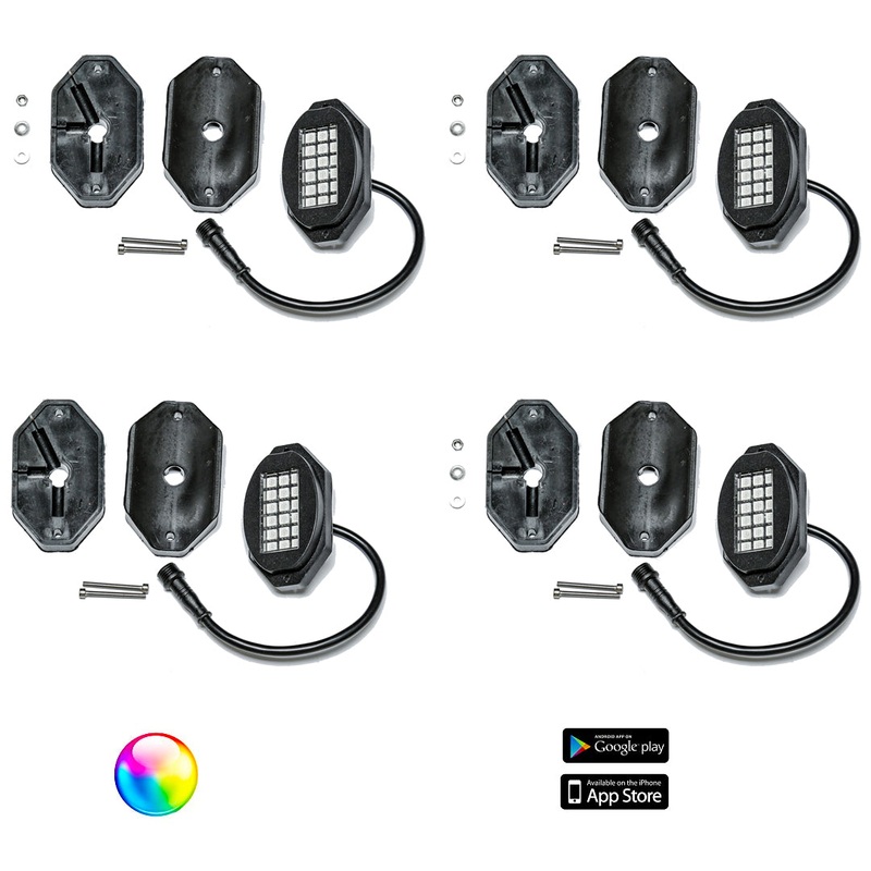 5150 Whips 187 Style Rock Lights w/ Control Harness 1 Pod