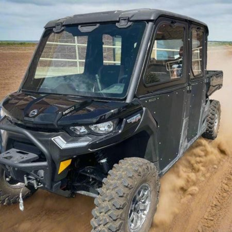 Can Am Defender MAX Cab Enclosure (SuperATV Doors) No Front Windshield No Rear Windshield Semi White