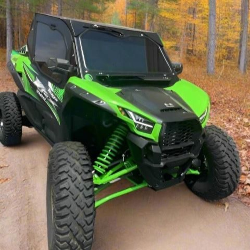 Kawasaki KRX 2-Seat Cab Enclosure (Factory Doors) No Front Windshield No Rear Windshield Semi White