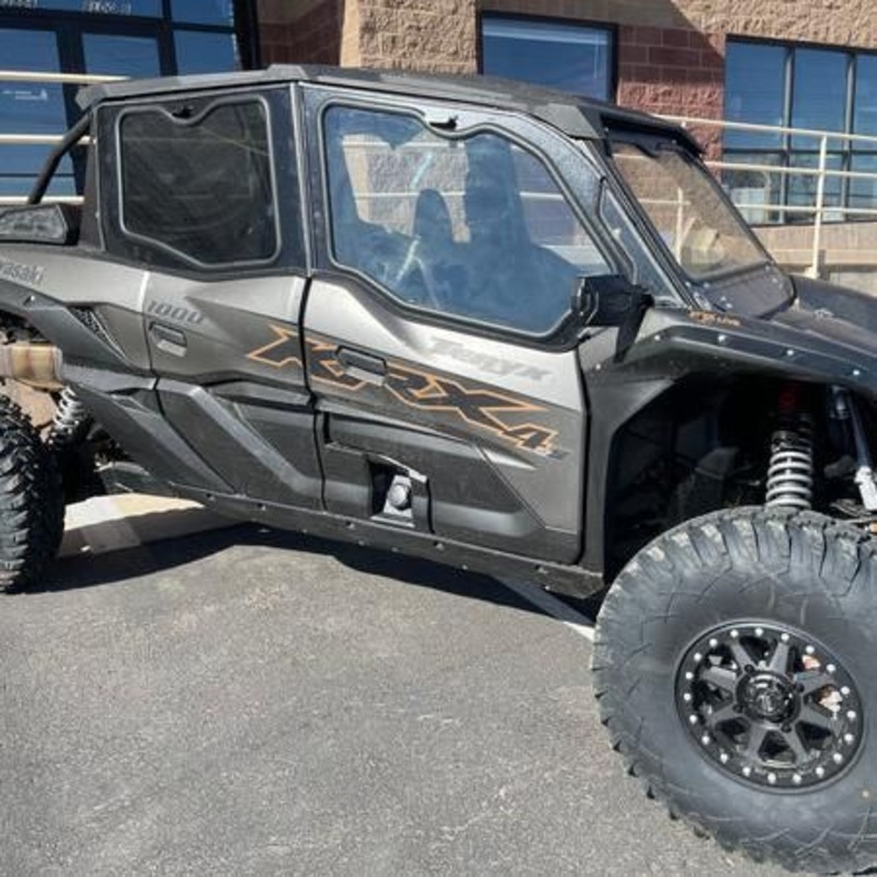 Kawasaki KRX 4-Seat Cab Enclosure (Factory Doors) No Front Windshield No Rear Windshield Semi White