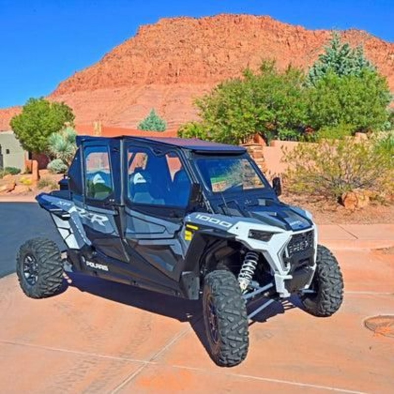 Polaris RZR XP 1000 / Turbo (4-Seat) Cab Enclosure (Factory Doors) No Front Windshield No Rear Windshield Semi White