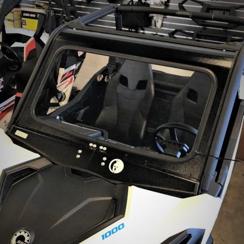 Can Am Maverick Sport / Trail Front Windshield No Wiper Textured Black Semi White Emblem