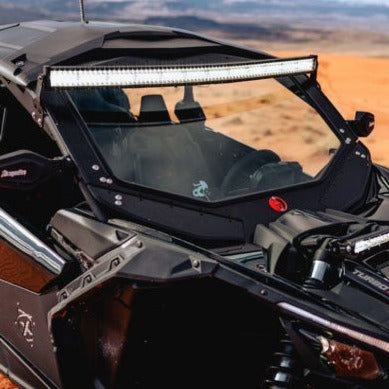 Can Am X3 Front Windshield No Wiper Textured Black Semi White Emblem