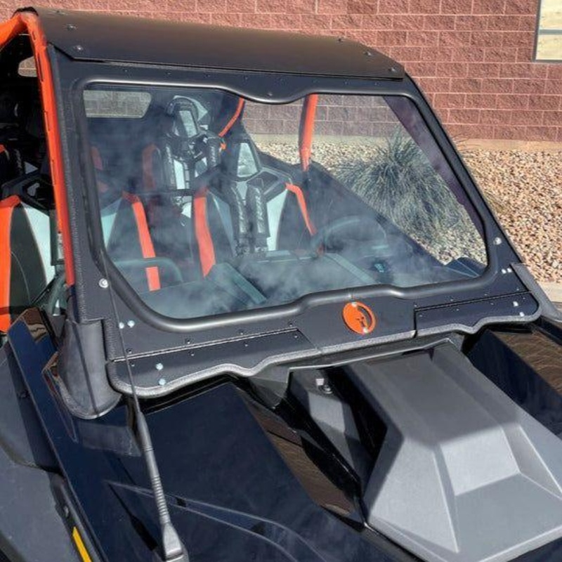 Polaris RZR Pro R (2022-2024) Front Windshield No Wiper Textured Black Semi White Emblem