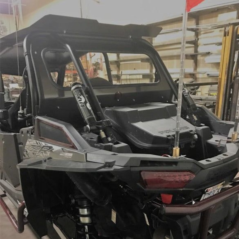 Polaris RZR XP 1000 / Turbo (2014-2018) Rear Windshield Textured Black Semi White Emblem