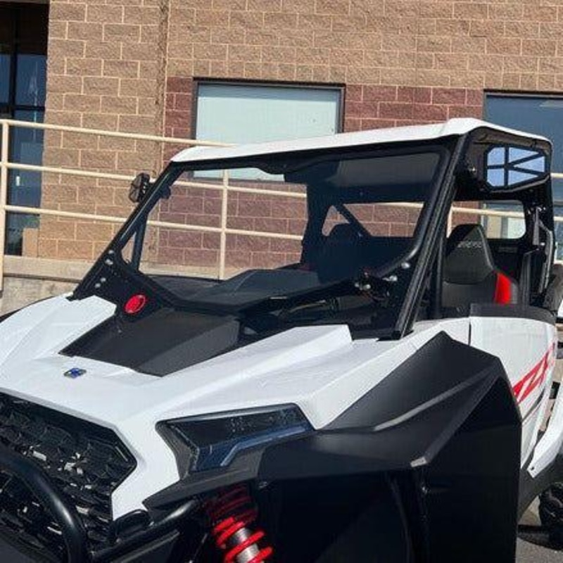 Polaris RZR XP Front Windshield No Wiper Textured Black Semi White Emblem